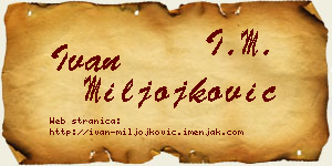 Ivan Miljojković vizit kartica